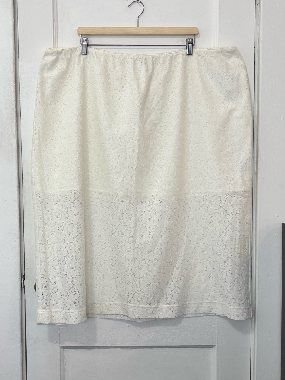NWT Old Navy Women's Cream High-Rise Cotton-Blend Lace Midi Slip Skirt, 3X, Boho